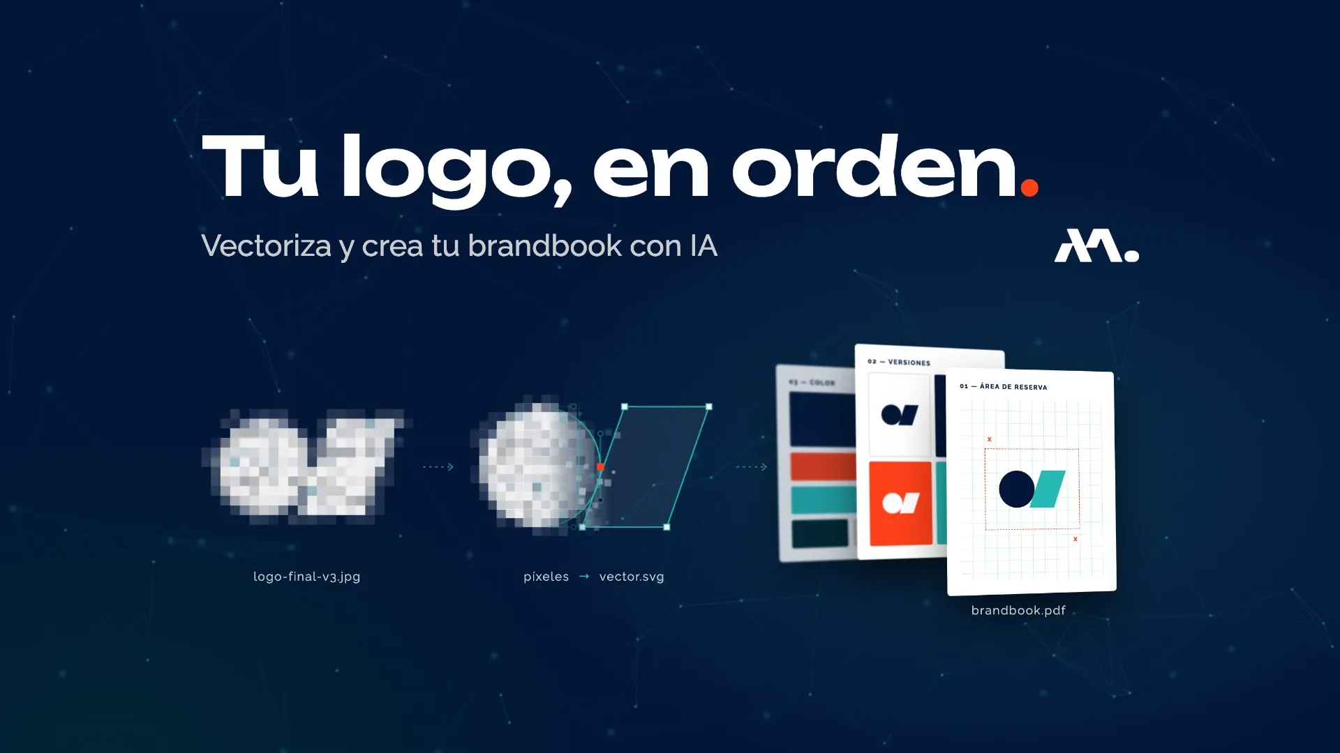 Logo pixelado convertido en vector y manual de identidad visual